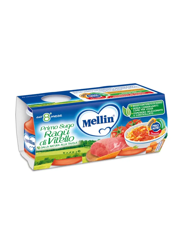 Mellin Primo Sugo Omogeneizzato Ragù Vitello 2x80 g