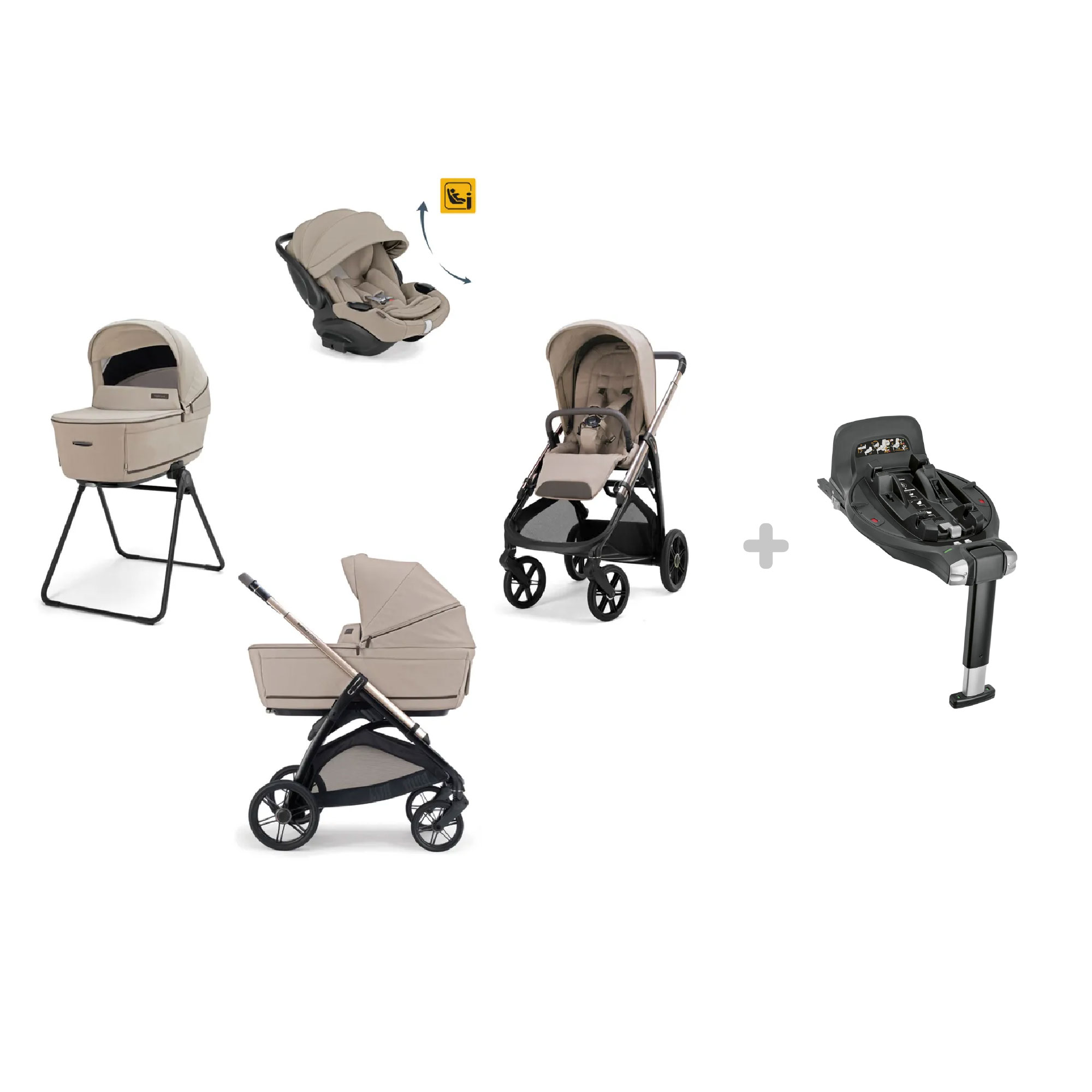 Inglesina Aptica Darwin trio vicuna beige con base auto