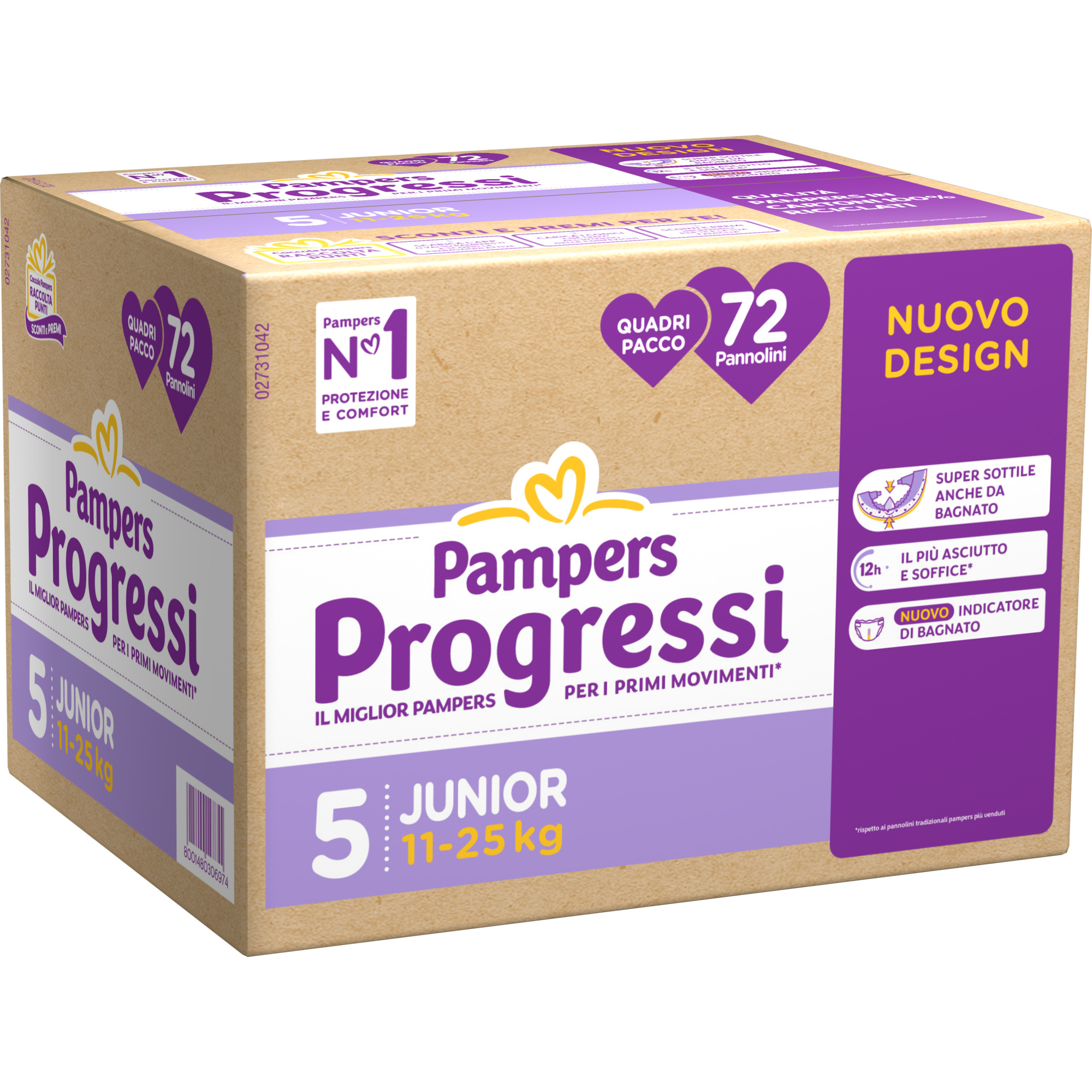 Pampers Progressi Pannolini Taglia 5 72 Pz 11-25 Kg