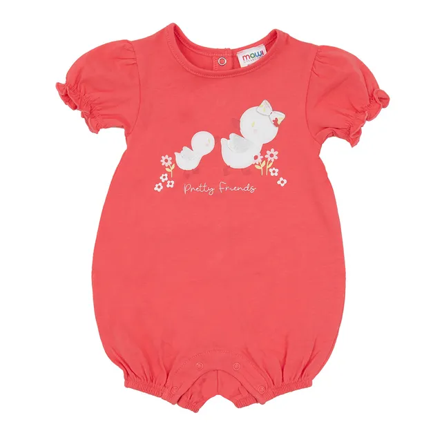 Pagliaccetto bimba mezza manica jersey corallo