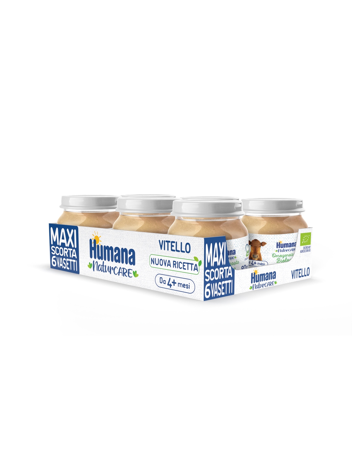 Humana omogeneizzato vitello biologico 6x80g riso