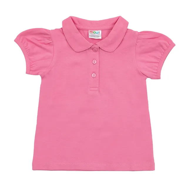 Toys Center Baby polo bimba tinta unita rosa con bottoni