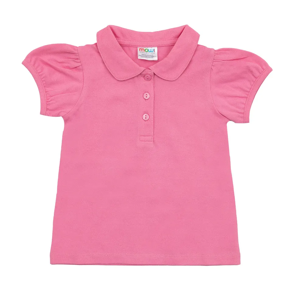 Toys Center Baby polo bimba tinta unita rosa con bottoni