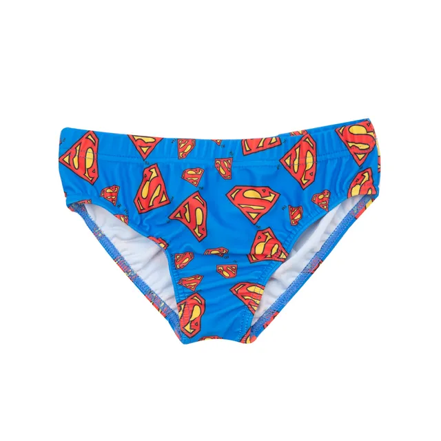 Superman costume slip bimbo azzurro stampa allover