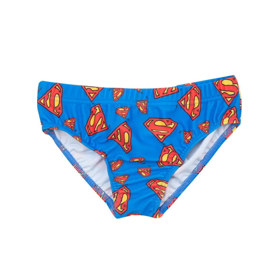 Superman costume slip bimbo azzurro stampa allover