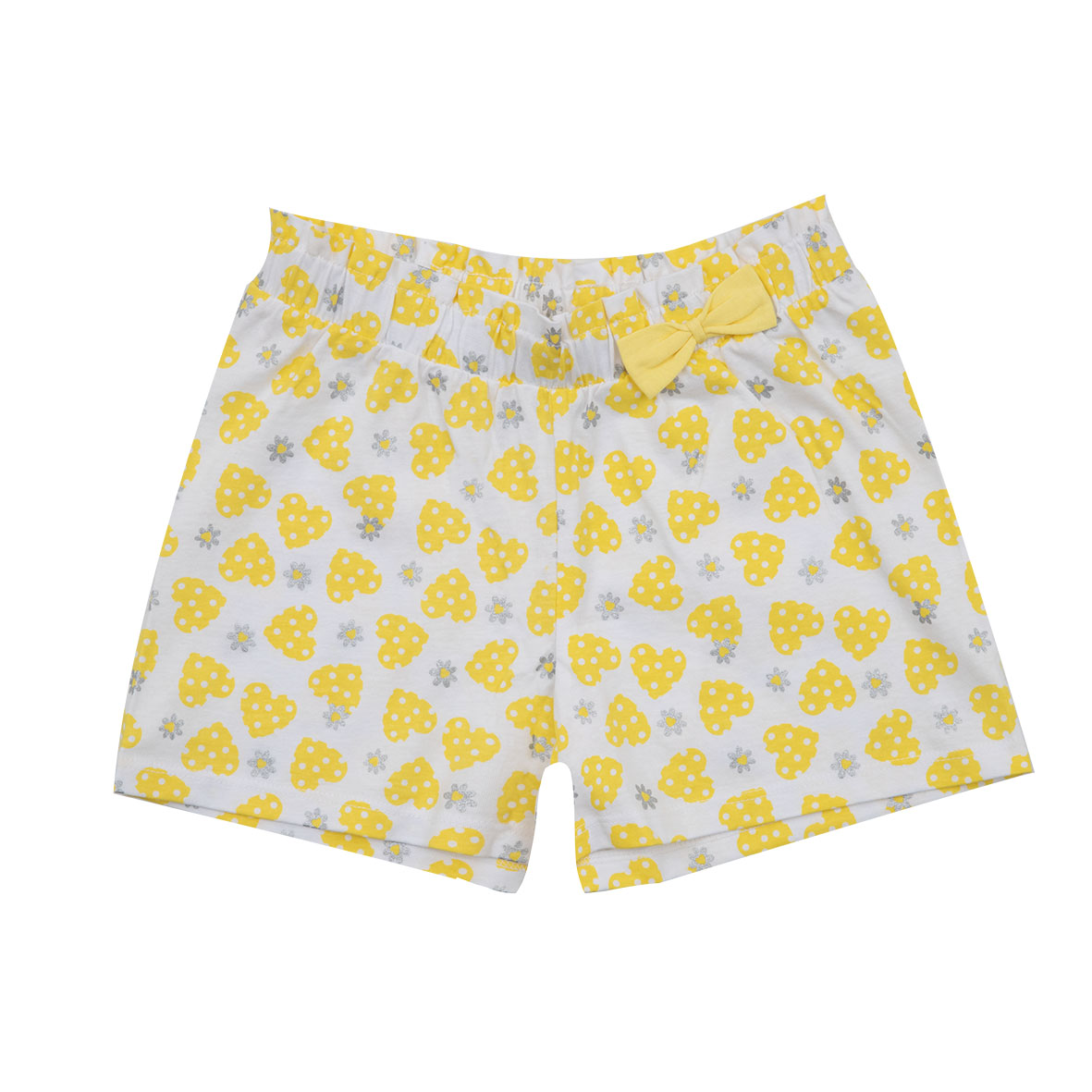 Toys Center Baby short bimba bianco giallo con fiocco