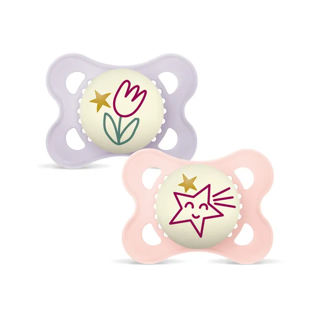 MAM Original Night succhietto 2-6 mesi rosa lilla 2 pz