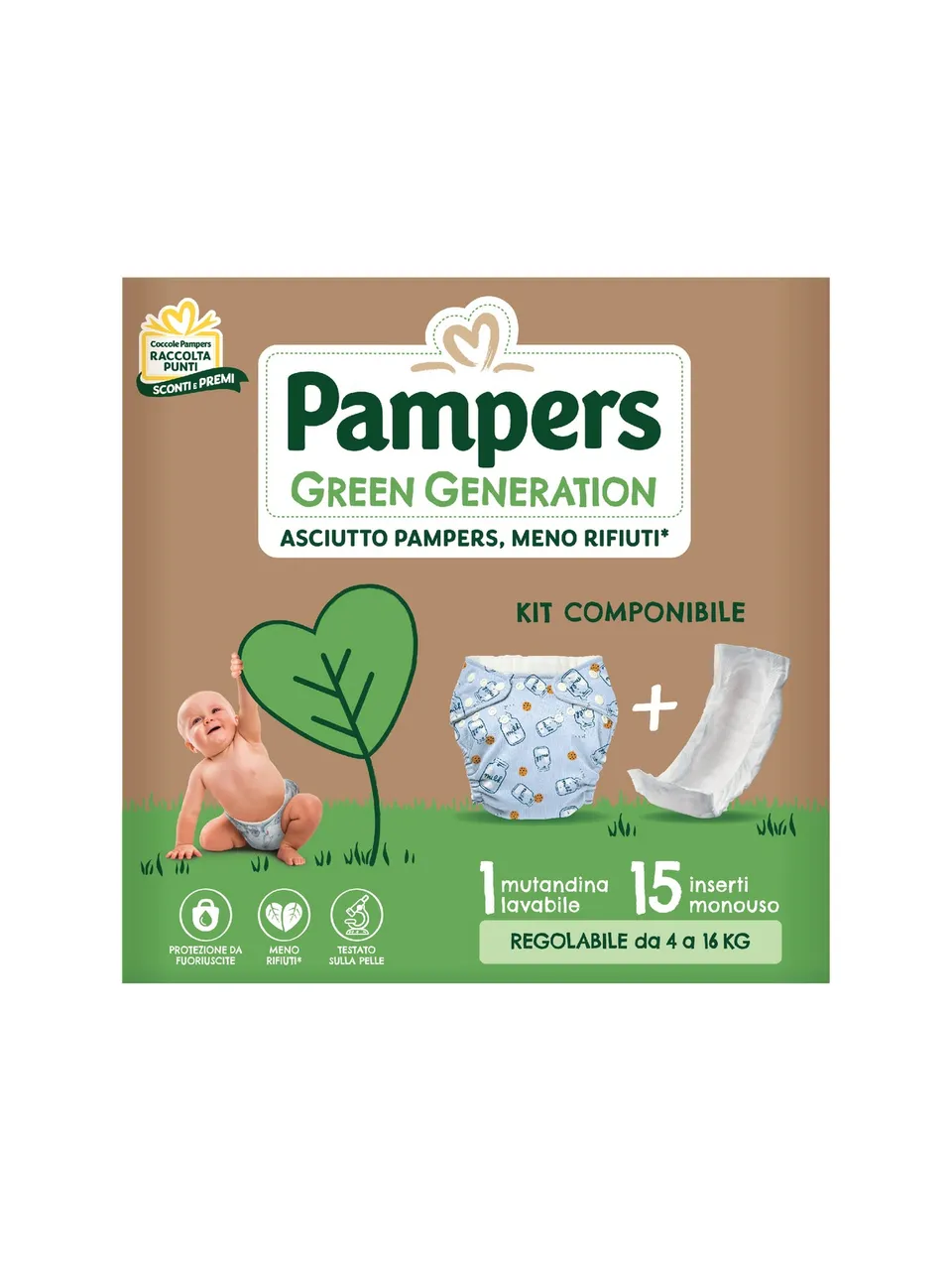 Pampers Green Generation trial kit mutandina + 15 inserti