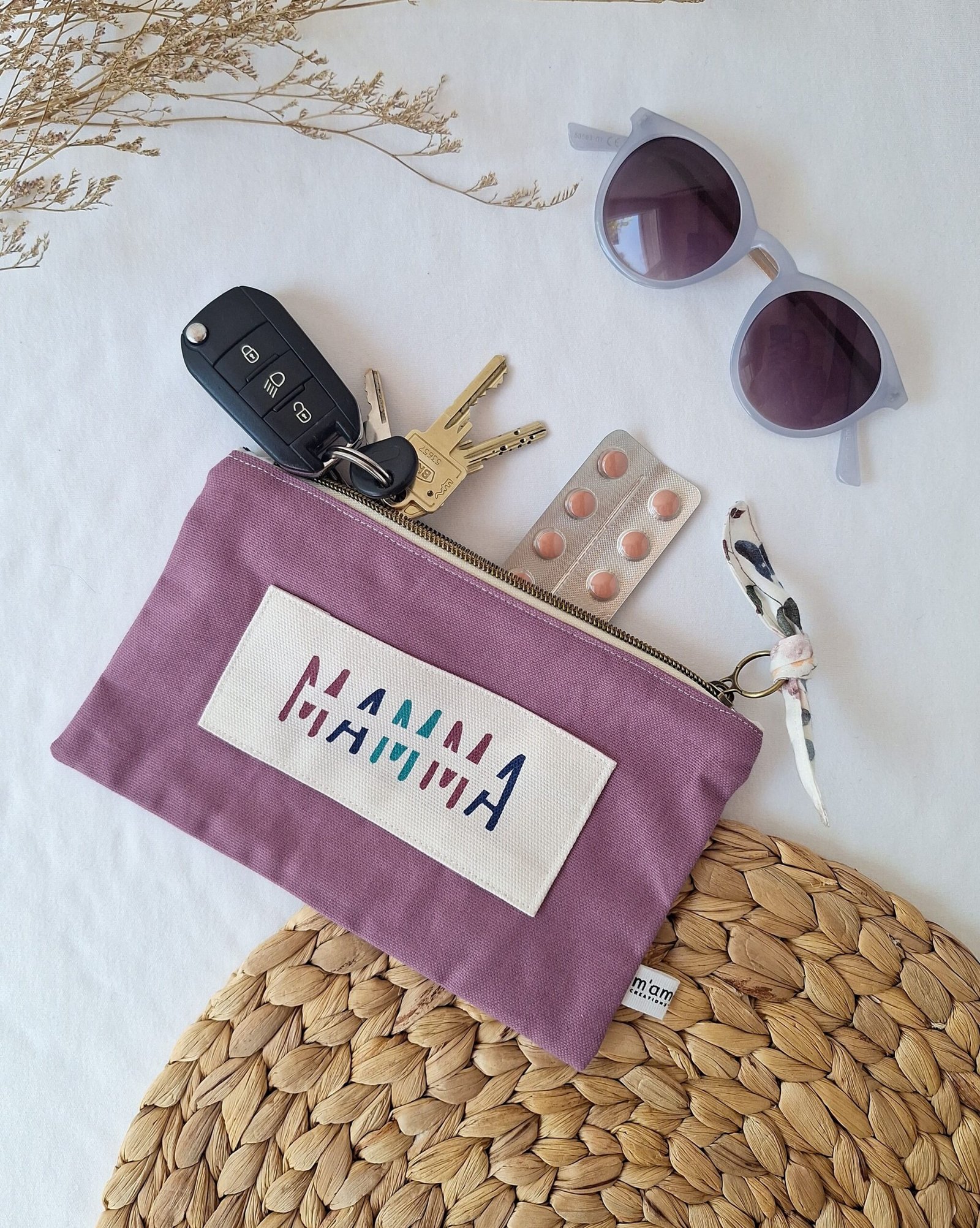 M'Amélie Pochette MAMMA Personalizzabile Colorata Cotone