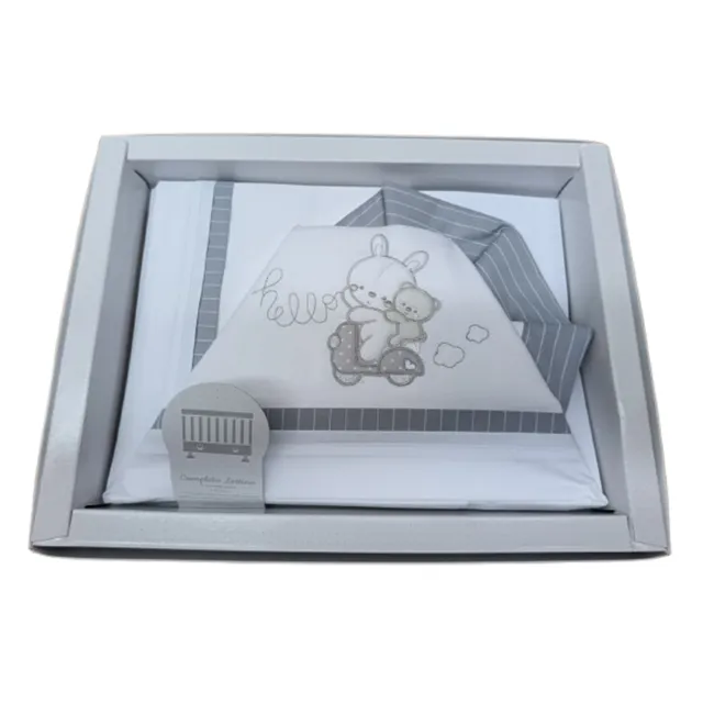 Ellepi Set Lenzuola Maxi Culla Cotone Orsetti 3 Pezzi