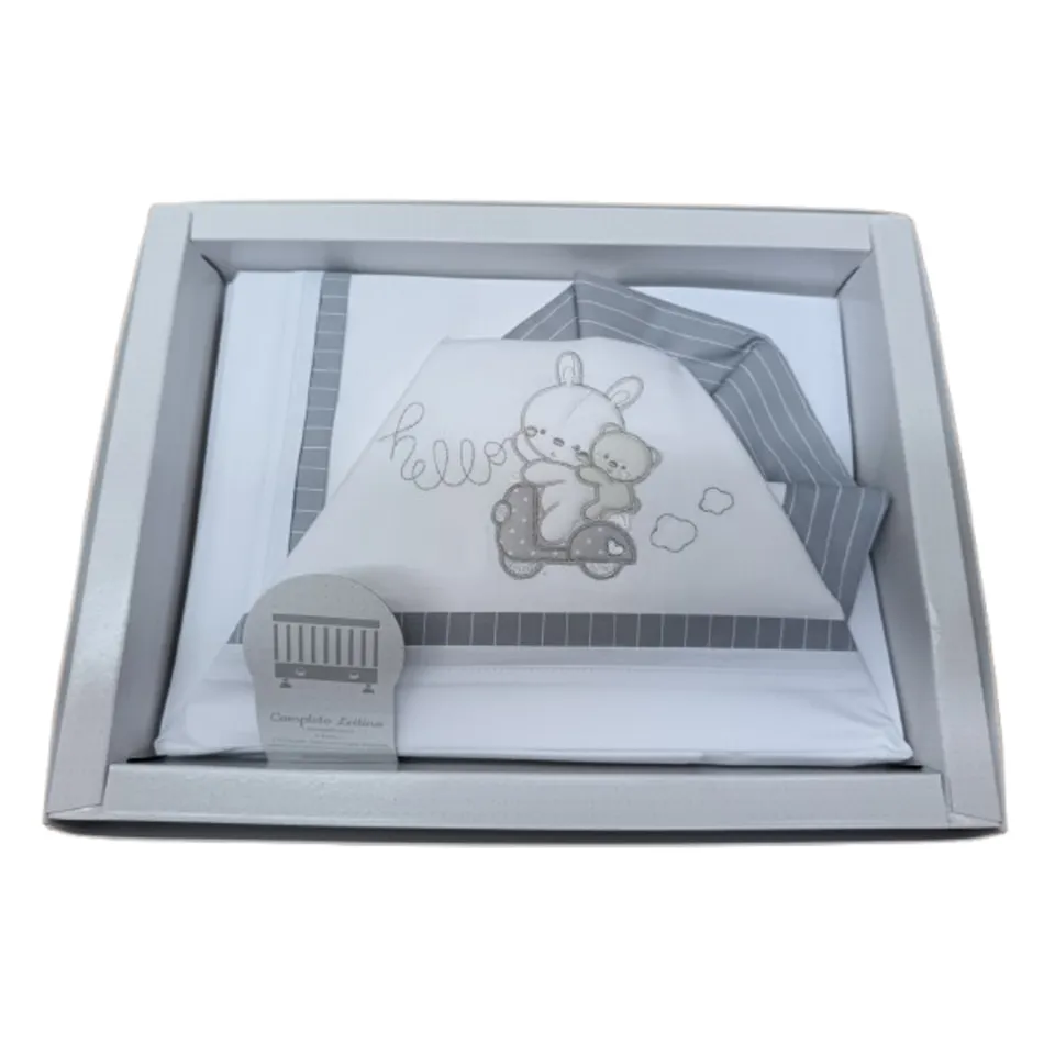 Ellepi Set Lenzuola Maxi Culla Cotone Orsetti 3 Pezzi