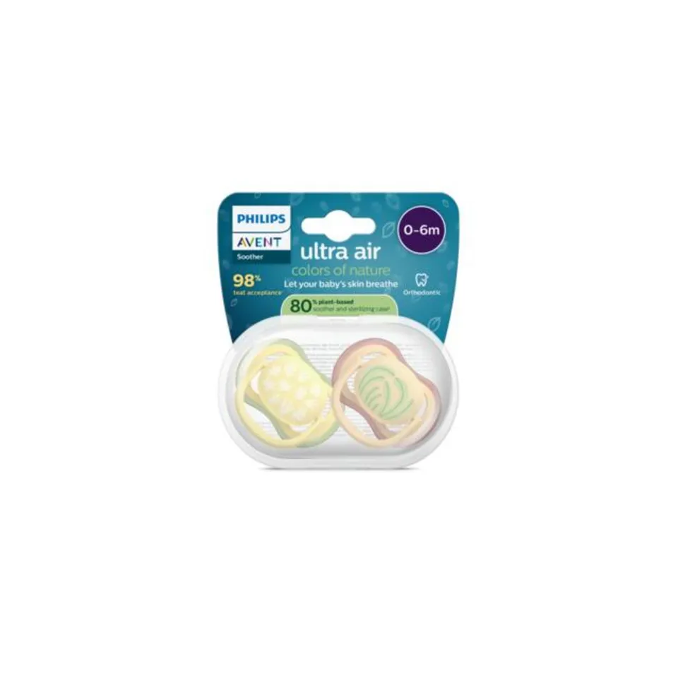 Philips Avent Ultra Air succhietti 0-6m giallo 2 ciucci