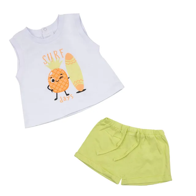 Toys Center Baby Set Canotta Shorts Bimbo Bianco Verde Jersey