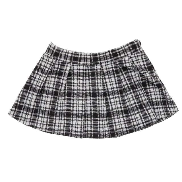 Gonna Tartan a Quadri Bimba Bianca e Nera