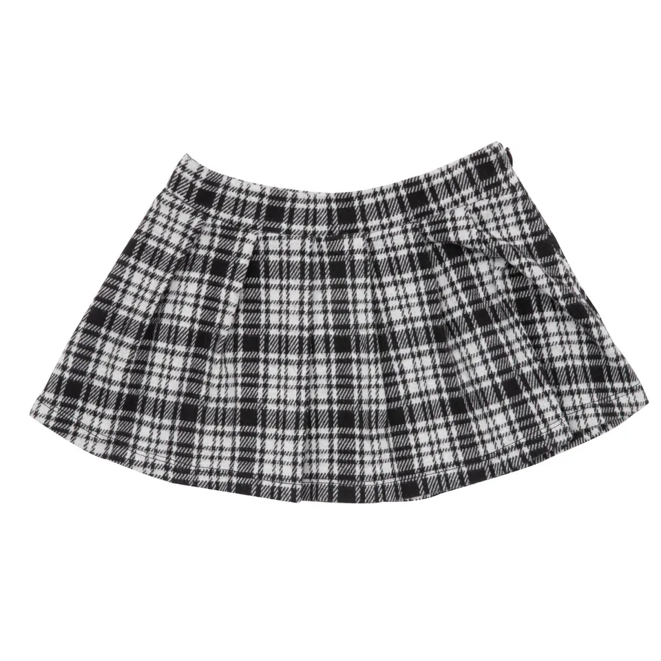 Gonna Tartan a Quadri Bimba Bianca e Nera