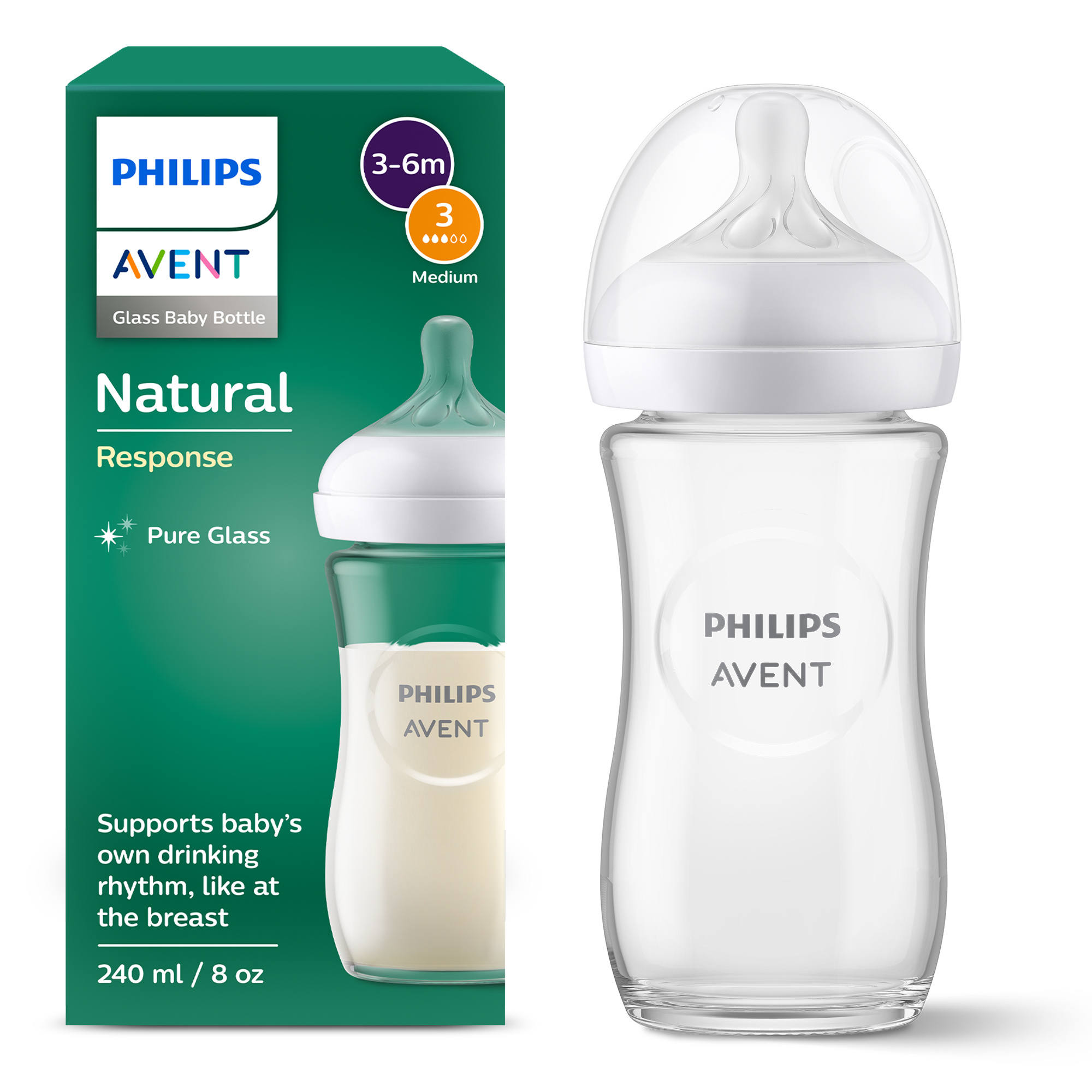 Philips Avent Natural Response SCY933/01 biberon vetro 240 ml flusso 3