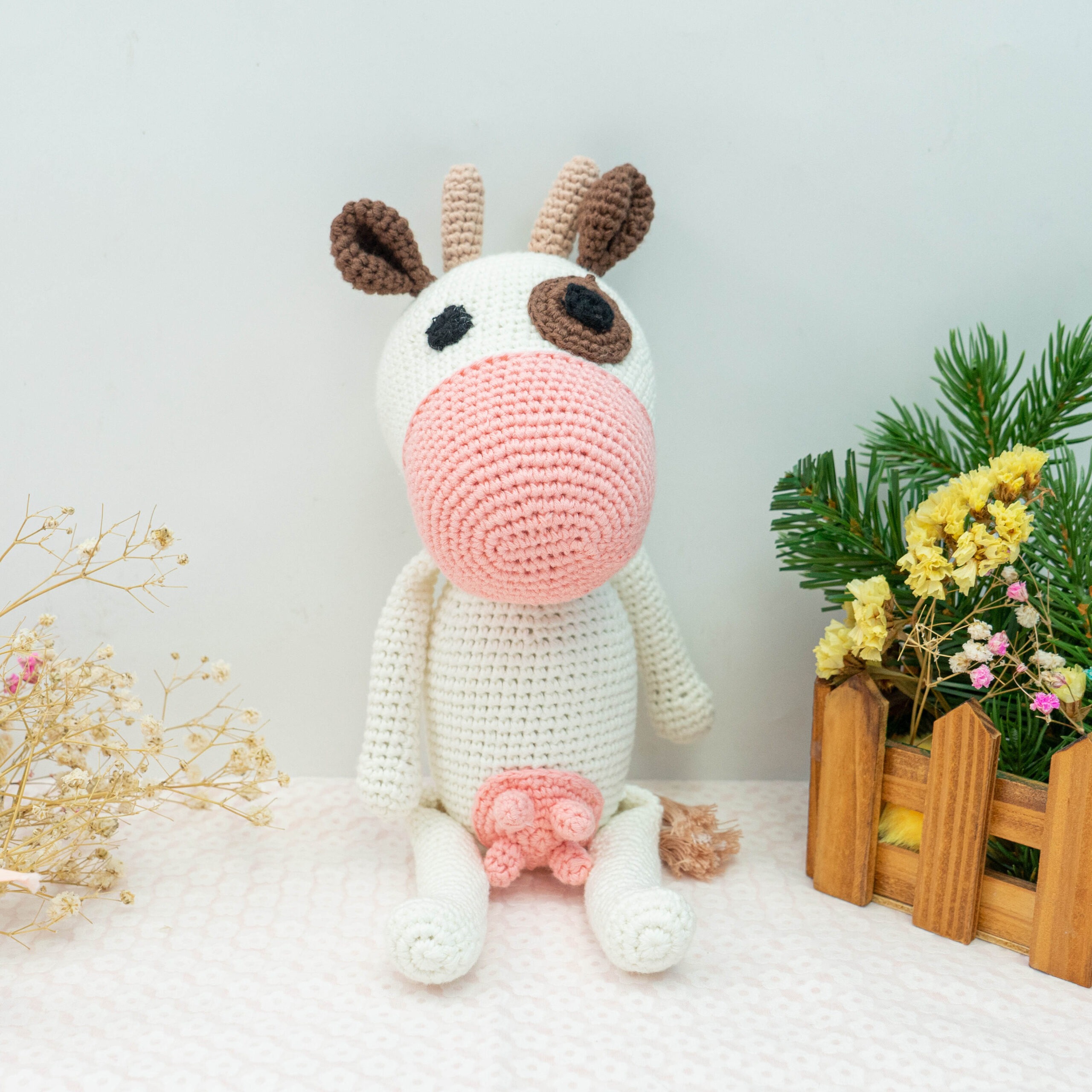 Piccoli Toys Adriana la Mucca peluche uncinetto cotone