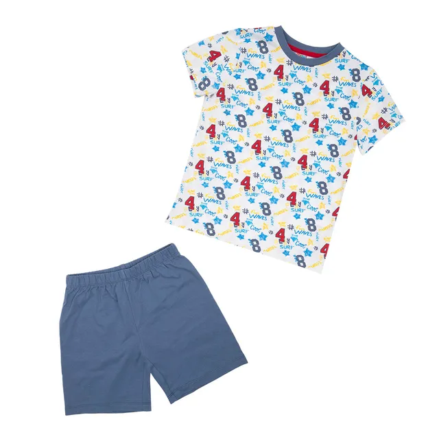 Pigiama Bimbo Estivo 2 Pezzi Cotone Blu
