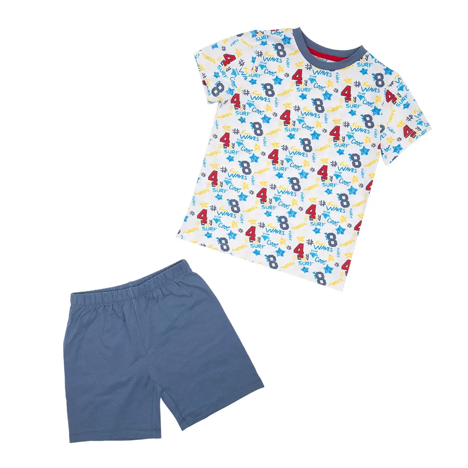 Pigiama Bimbo Estivo 2 Pezzi Cotone Blu