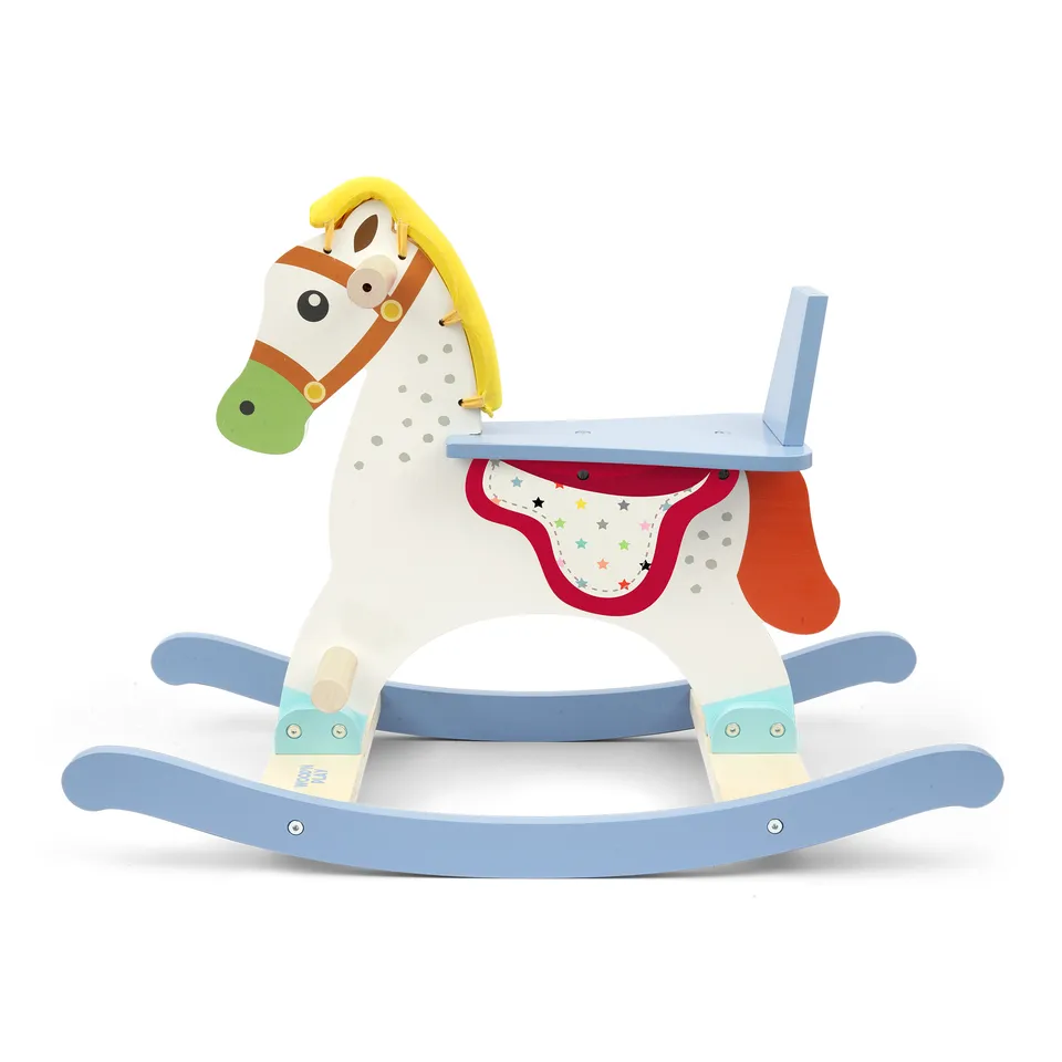 Wood'n Play cavallo a dondolo legno con anello 10m+