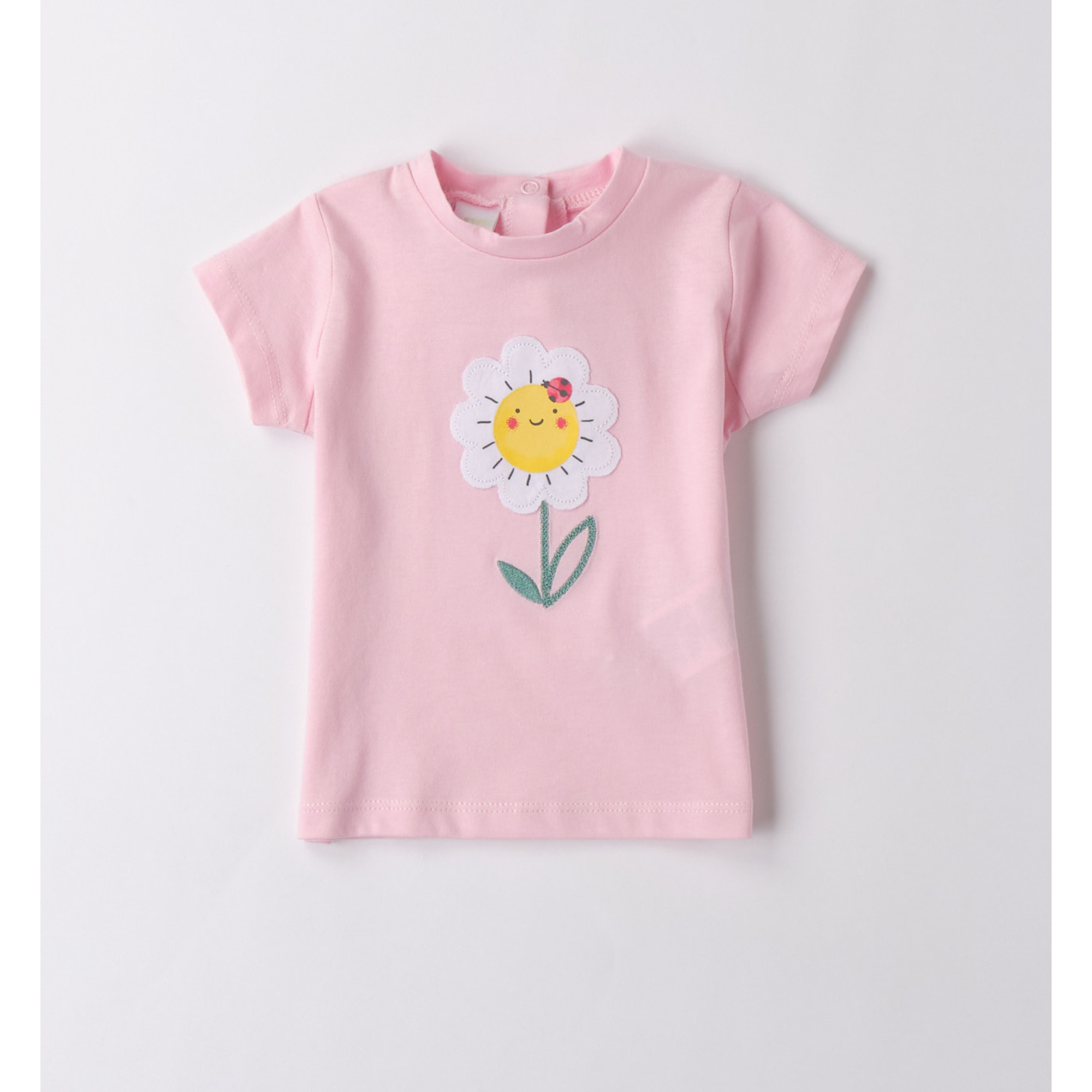iDO T-Shirt Bimba Rosa Margherita in Cotone