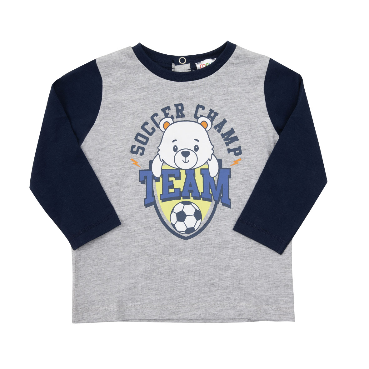 Maglia Jersey Bimbo Grigio Manica Lunga Bottoni