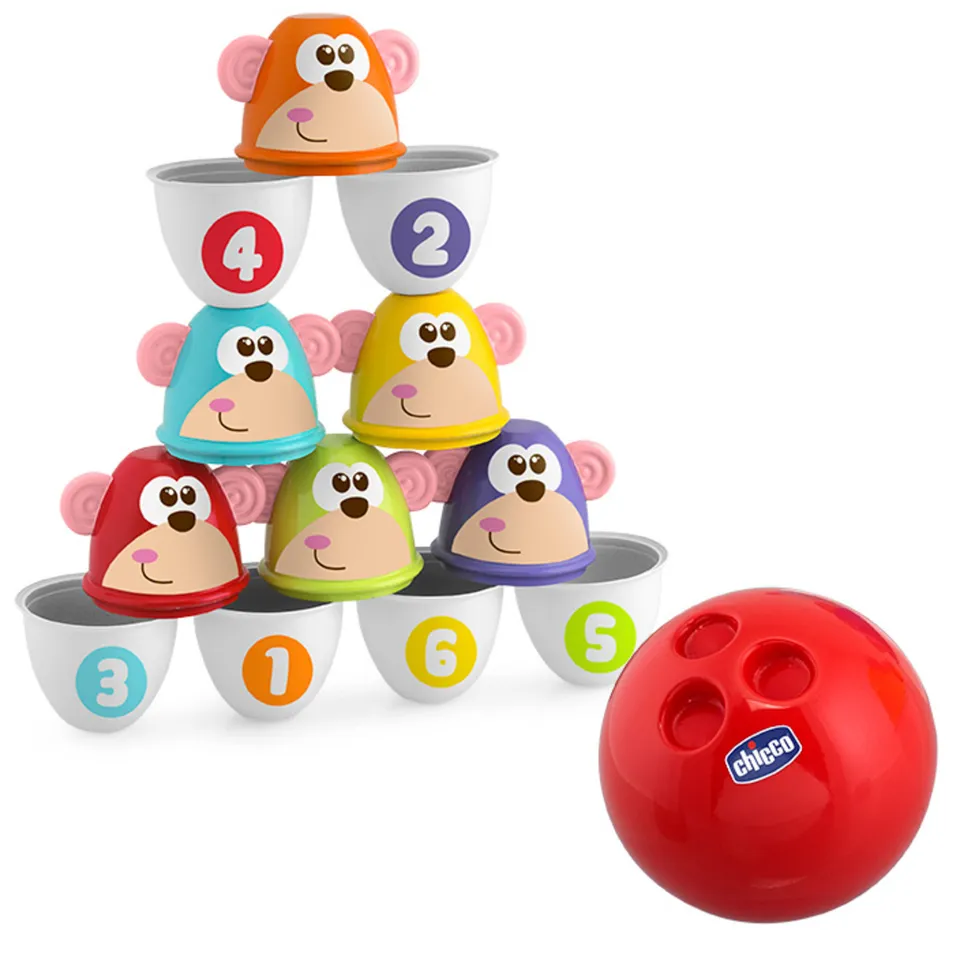 Chicco Monkey Strike bowling bimbi con palla morbida