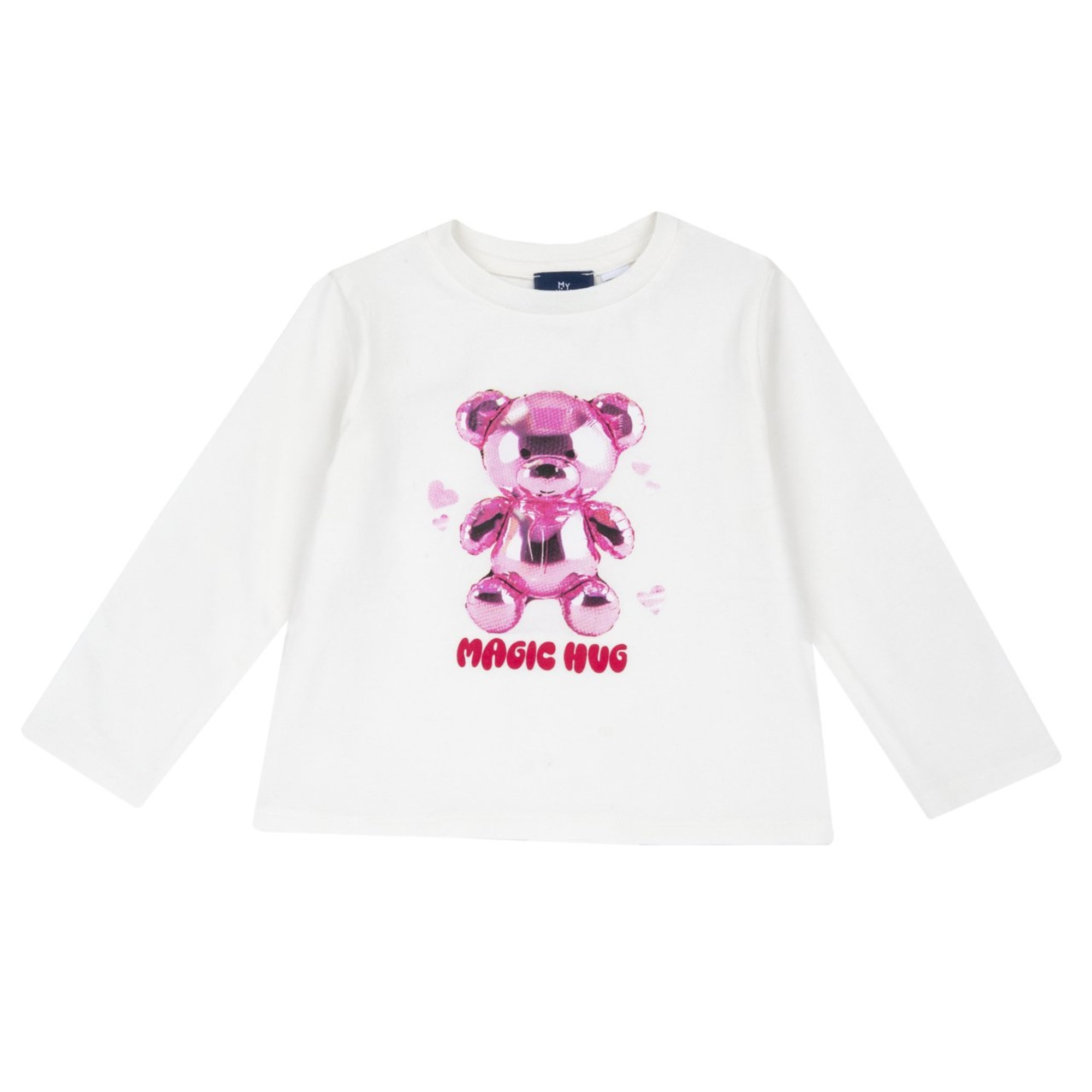 Chicco Orsetto T-Shirt Manica Lunga Bianca Cotone