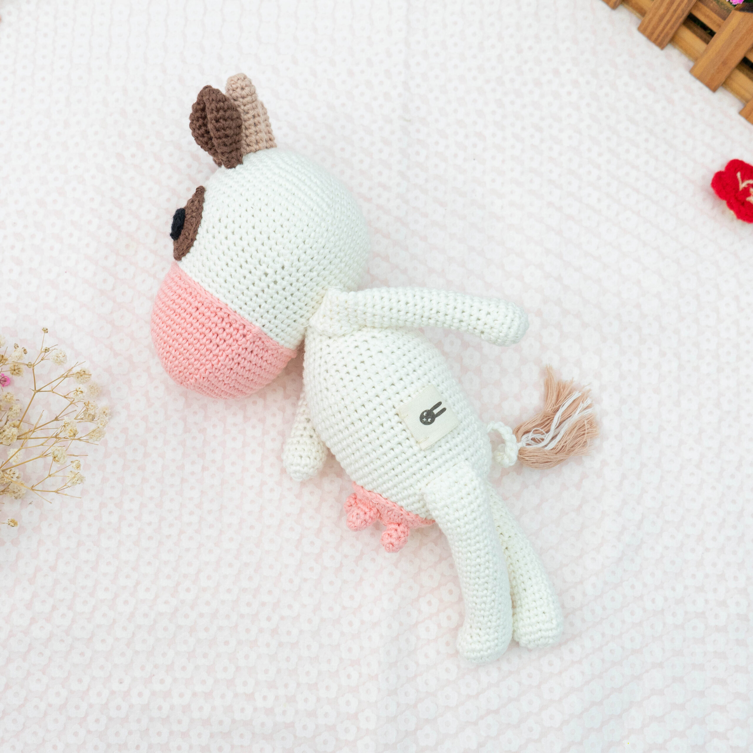Piccoli Toys Adriana la Mucca peluche uncinetto cotone