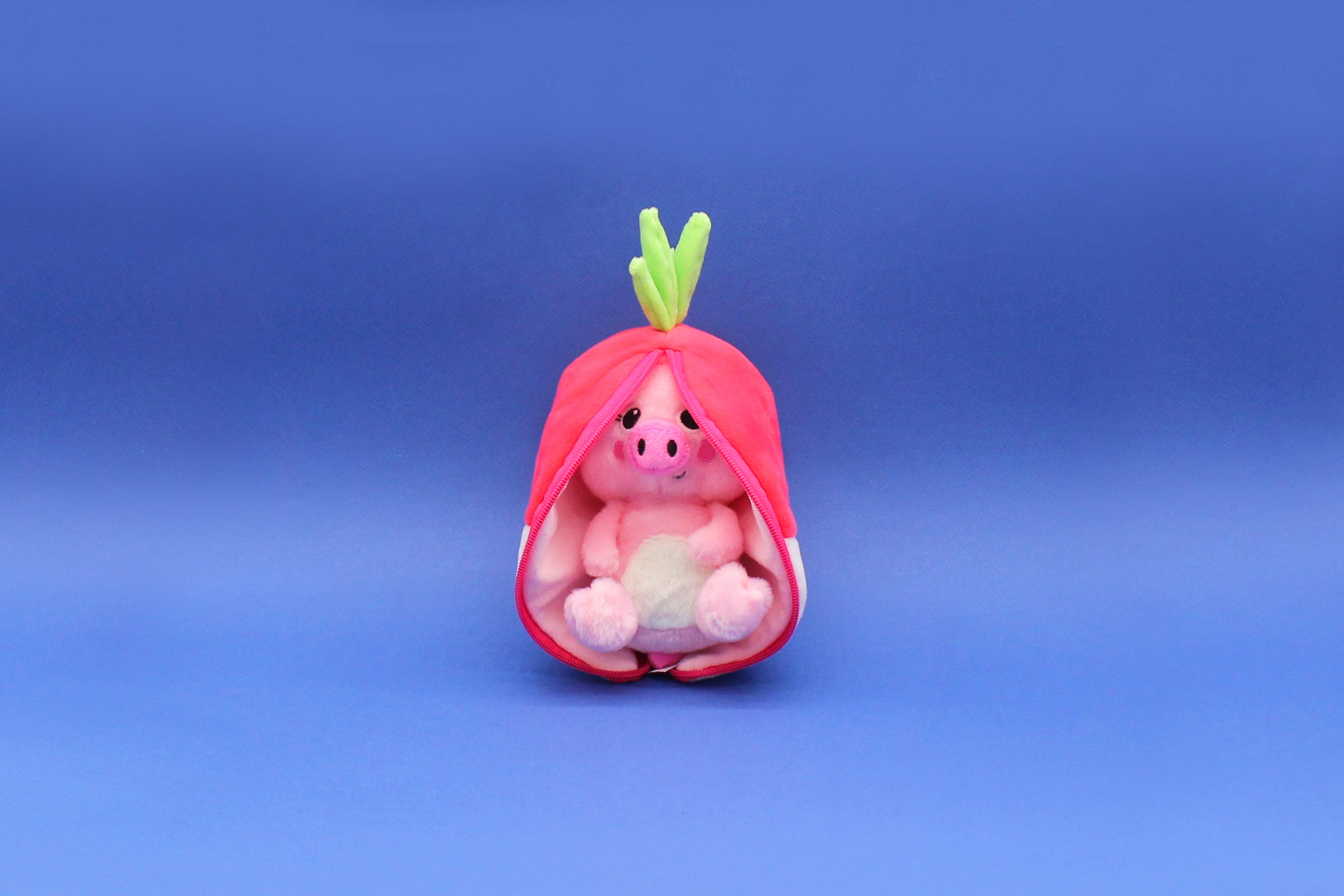 Les Deglingos Flipetz Piglet Maiale Ravanello Peluche Rosa