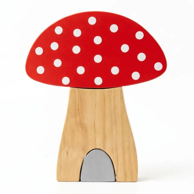 Rosa & Bo Toadstool Casa Fungo in Legno da Impilare