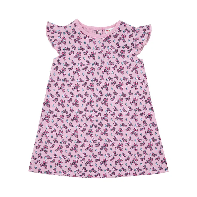 Abito estivo bimba rosa stampa farfalle canottiera rouches