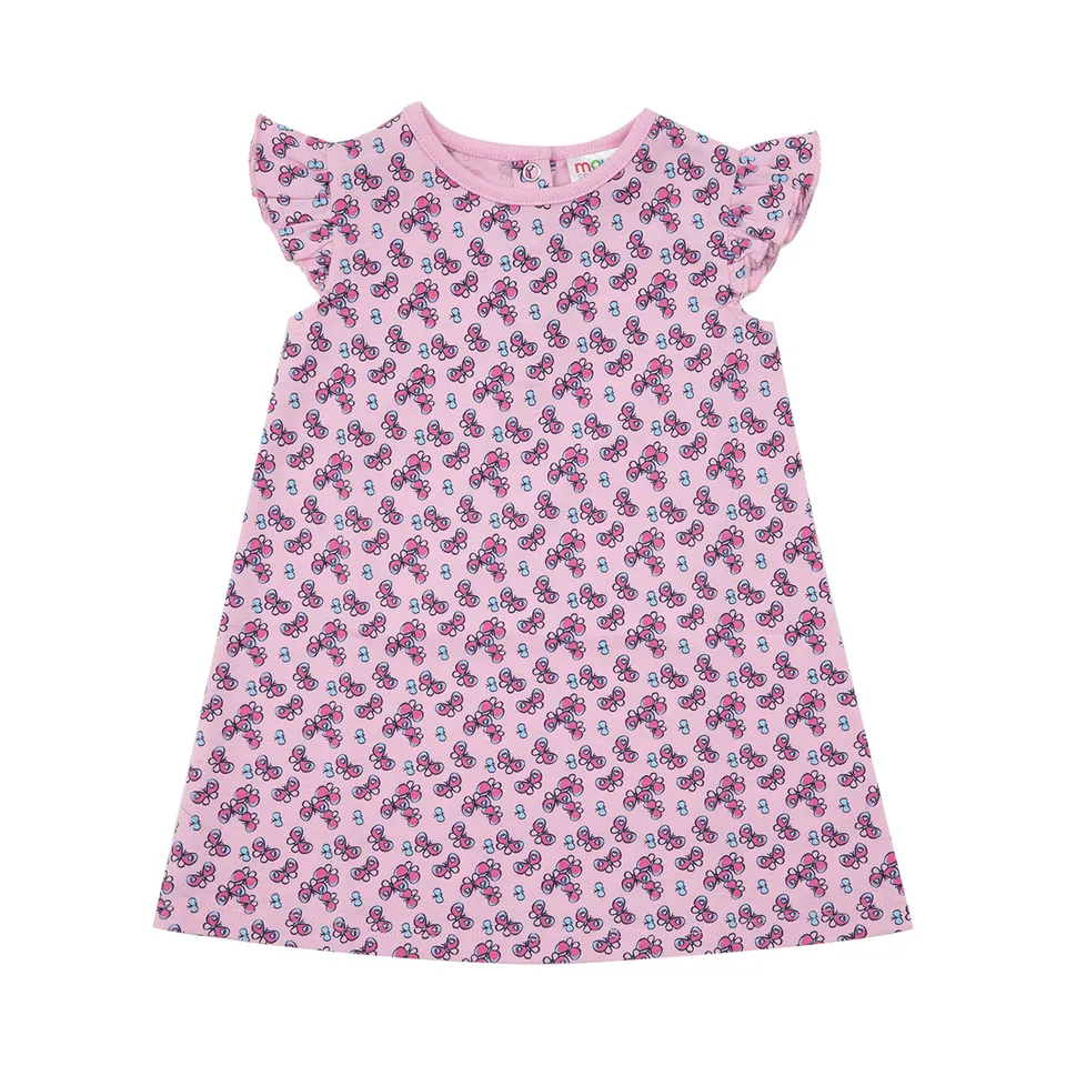 Abito estivo bimba rosa stampa farfalle canottiera rouches