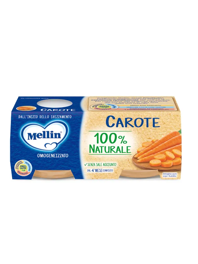 Mellin omogeneizzato carote 2x80 g senza sale