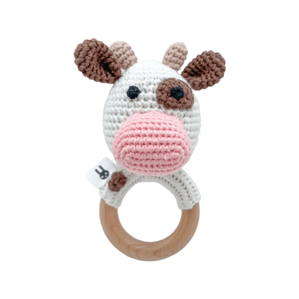 Piccoli Toys Adriana sonaglio uncinetto mucca cotone