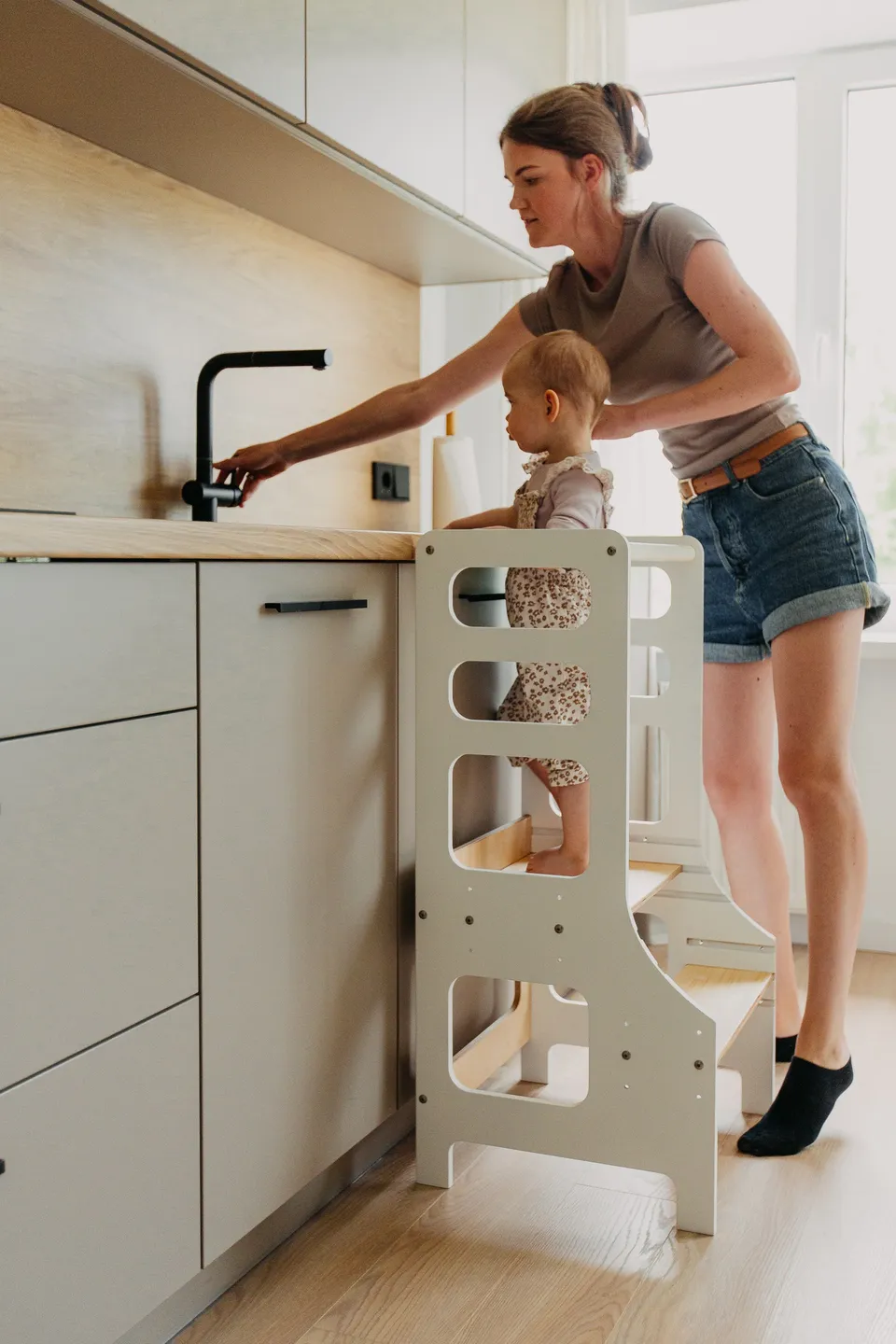 The Dida Montessori Torre di Apprendimento Legno Regolabile