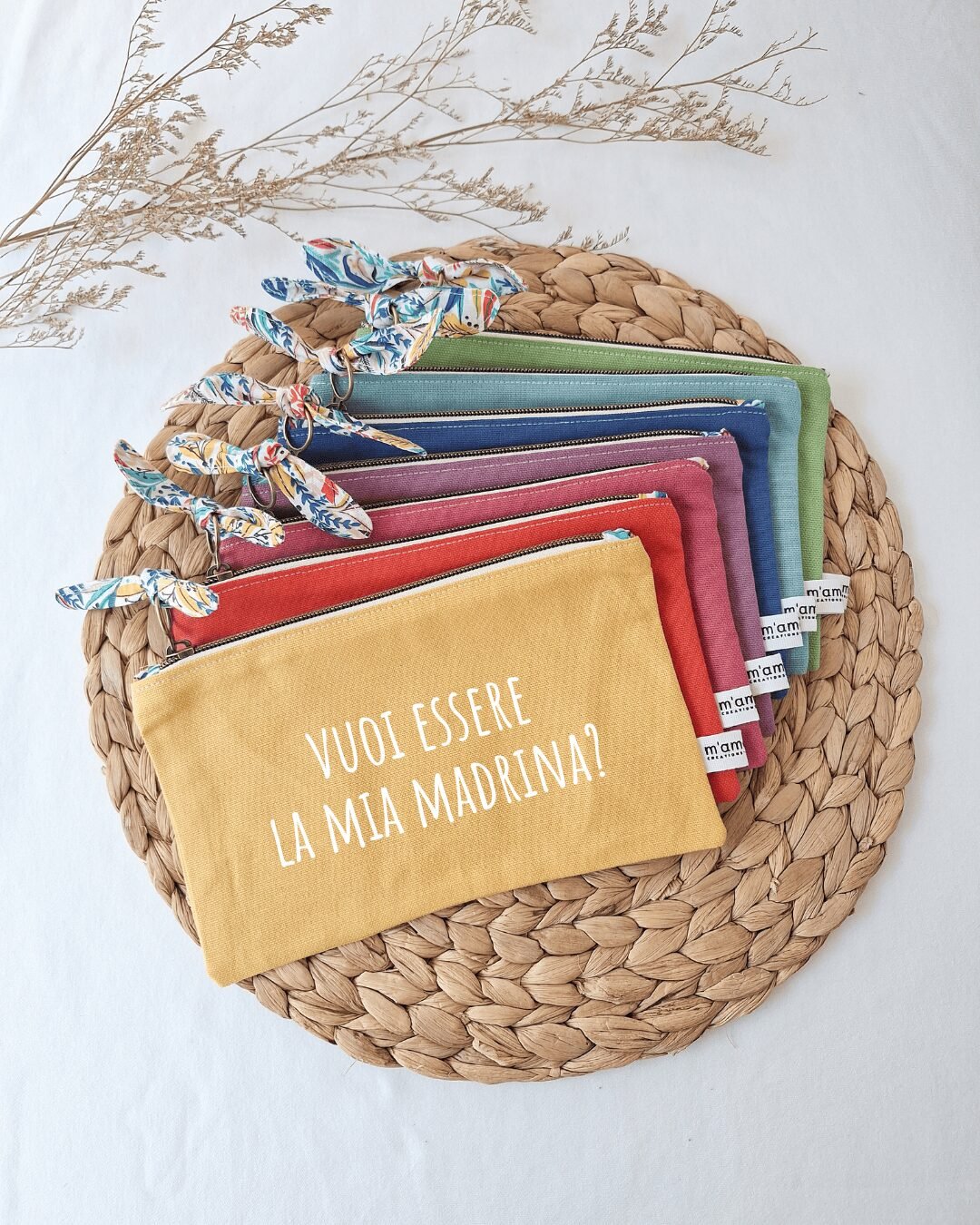 M'Amélie Creations Pochette Personalizzabile con frase cotone