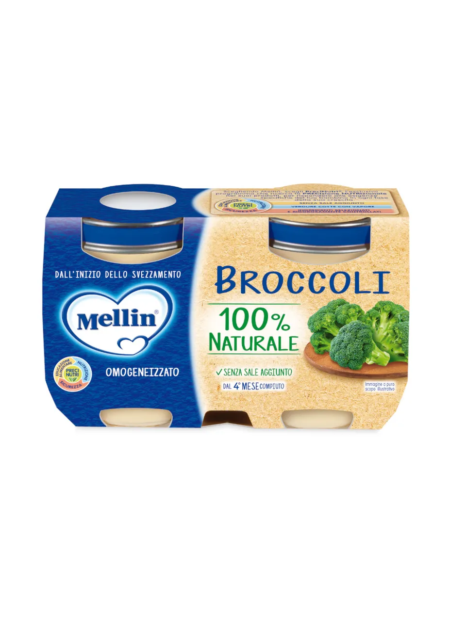 Mellin Omogeneizzato Broccoli 2x125g senza Sale