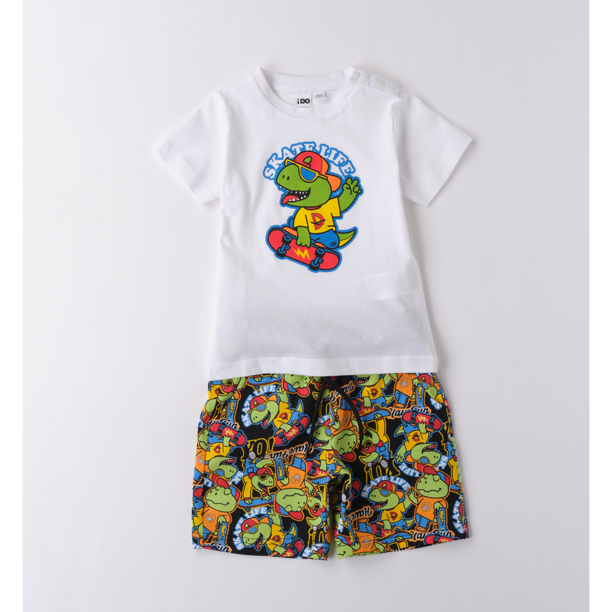 iDO Completo Bambino T-Shirt Dino + Short Cotone