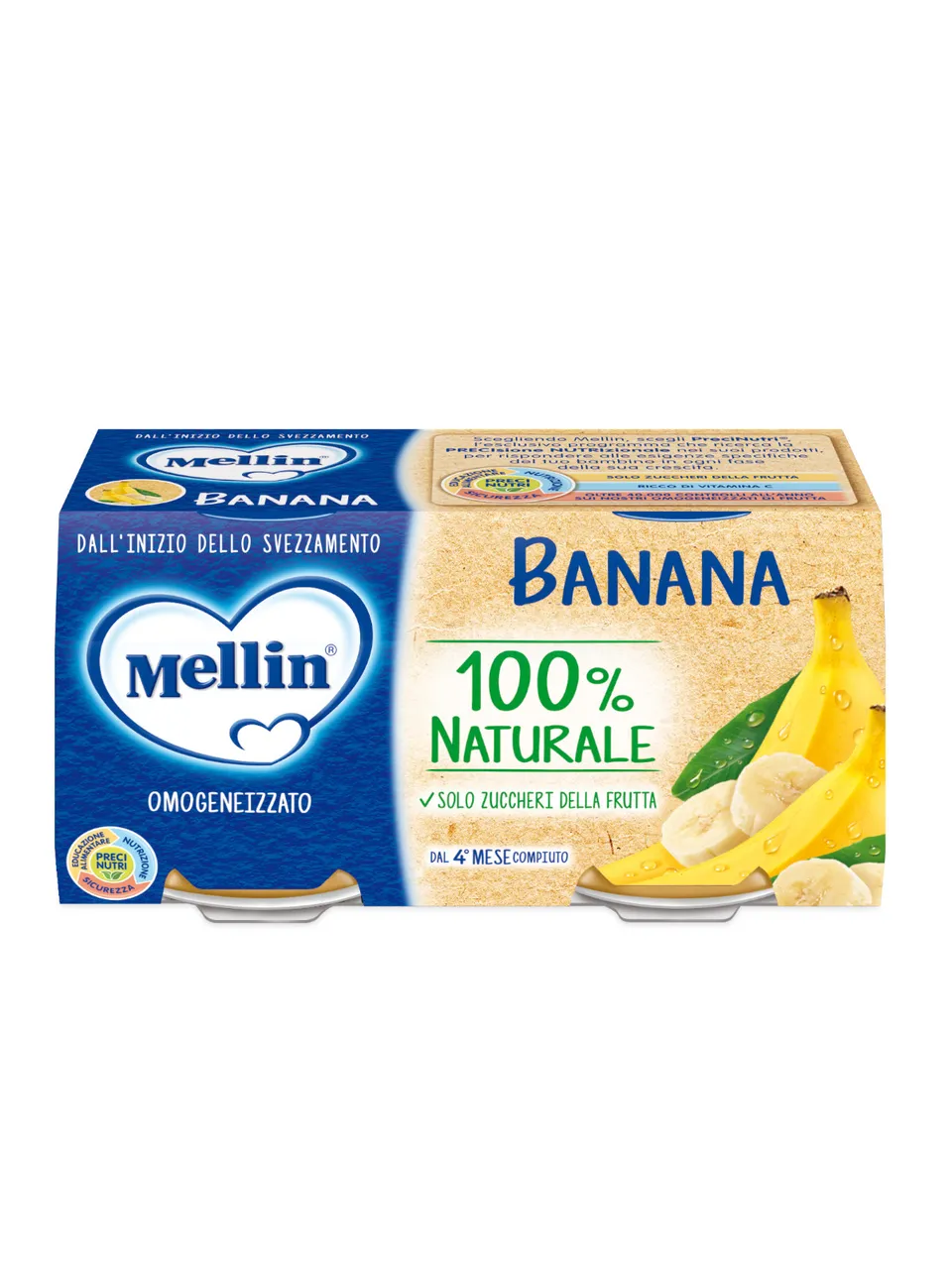 Mellin Omogeneizzato Banana 2x100 g Senza Glutine