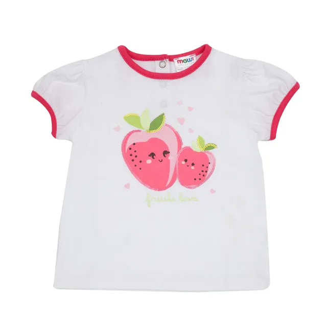 Toys Center Baby maglietta bimba fragole bianco rosa