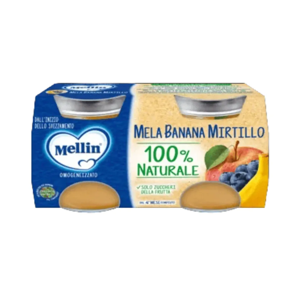 Mellin Mela Banana Mirtilli omogeneizzato 2x100 g 4° mese