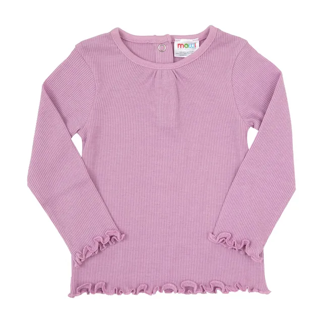 T-shirt Manica Lunga Bambina Lilla in Costina