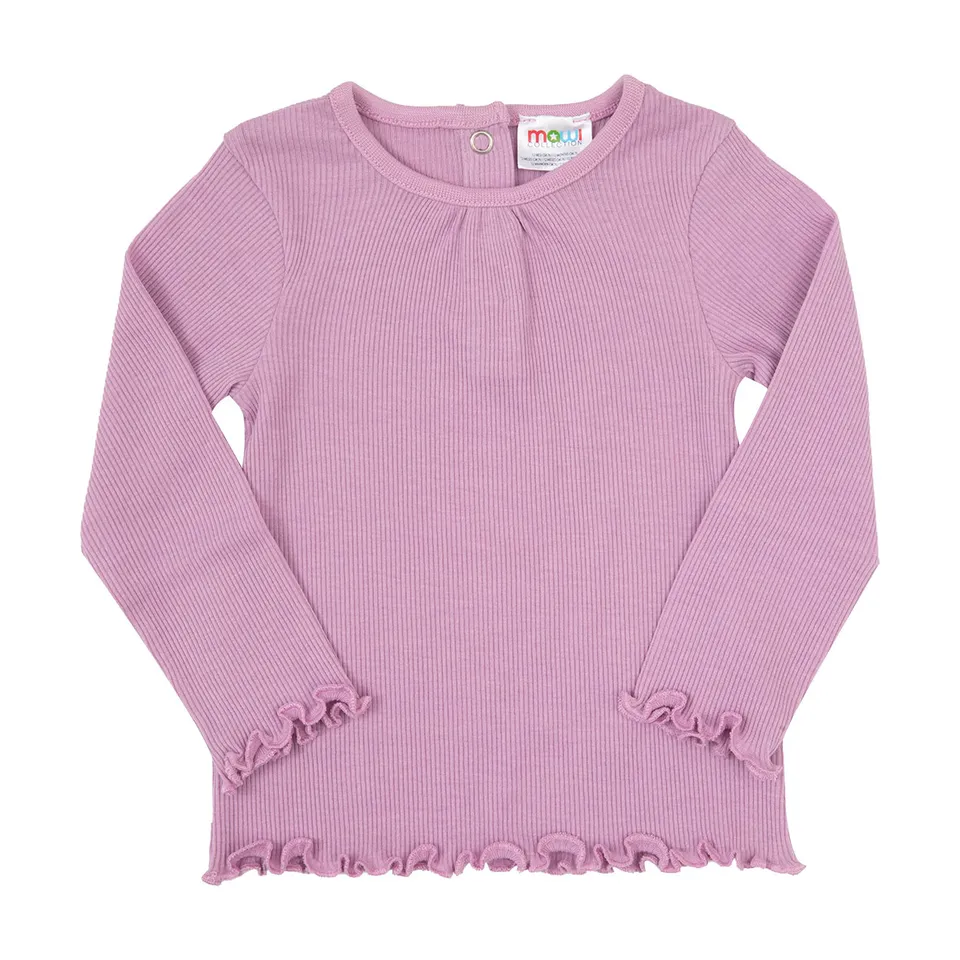 T-shirt Manica Lunga Bambina Lilla in Costina