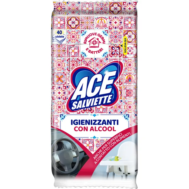 Ace salviette igienizzanti con alcool agrumi x40