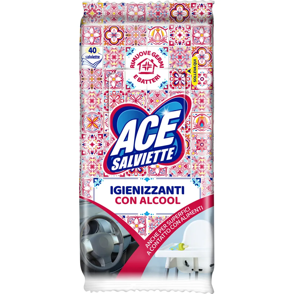 Ace salviette igienizzanti con alcool agrumi x40