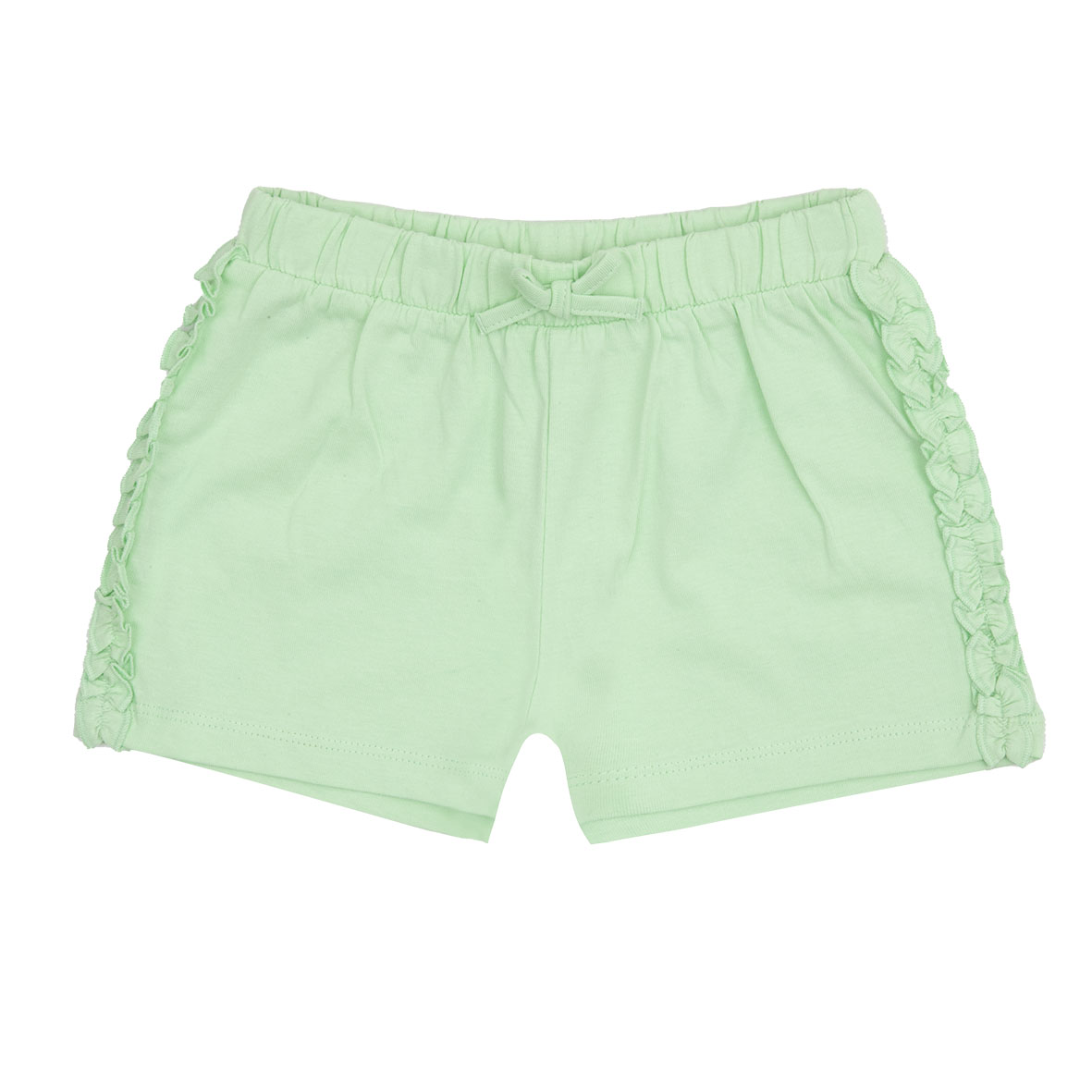 Shorts bambina verde chiaro con frill elastico