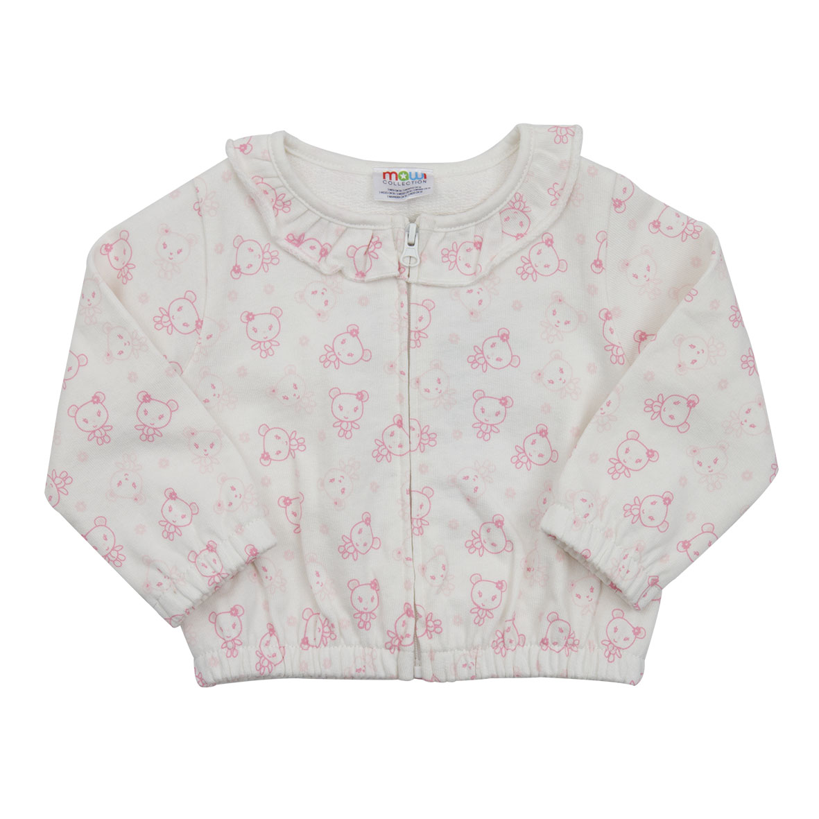 Mawi cardigan felpa bimba full zip panna fantasia