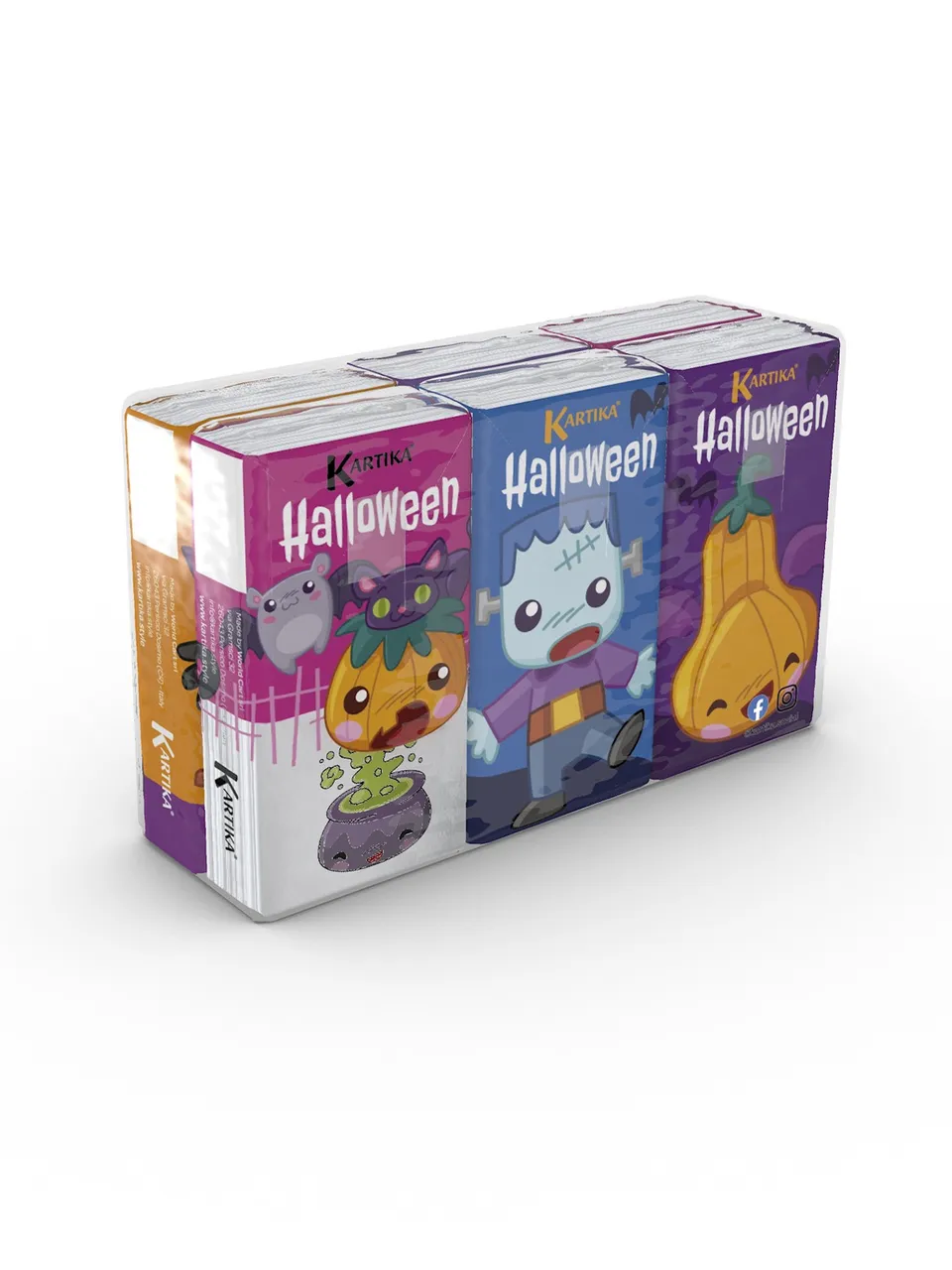 Kartika Halloween fazzoletti 4 veli decorati 6x9