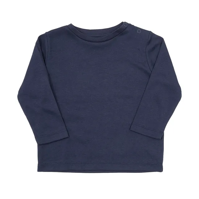 T-Shirt Bimbo Manica Lunga Blu Scuro Jersey